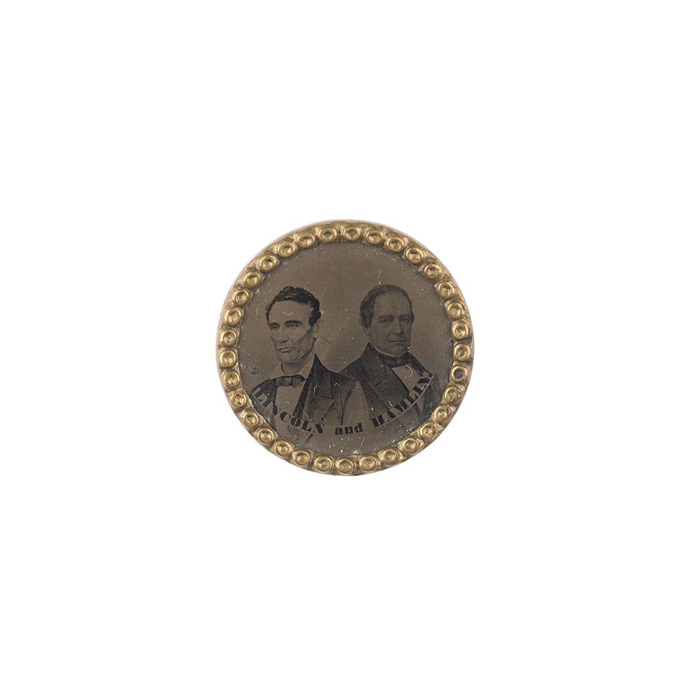 Image: Abraham Lincoln and Hannibal Hamlin campaign button