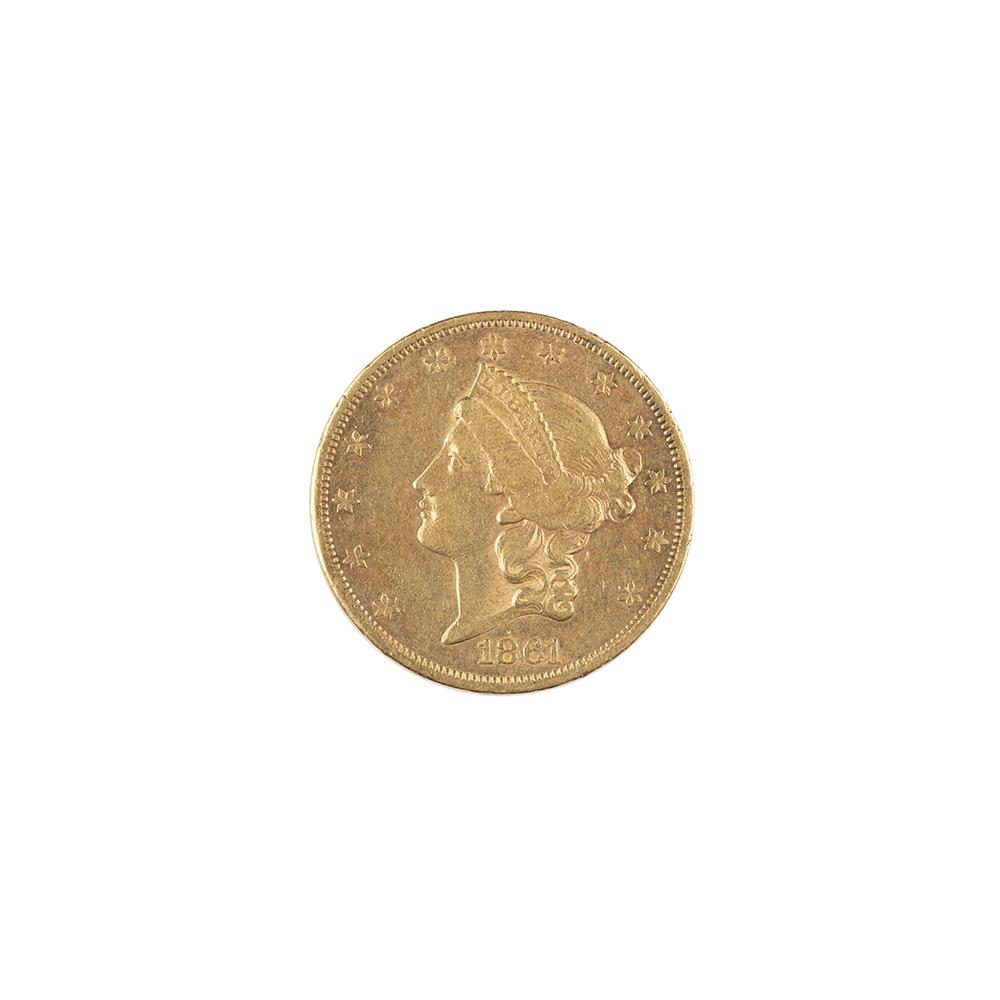 Image: 1861 Liberty Head Double Eagle 20-Dollar Coin