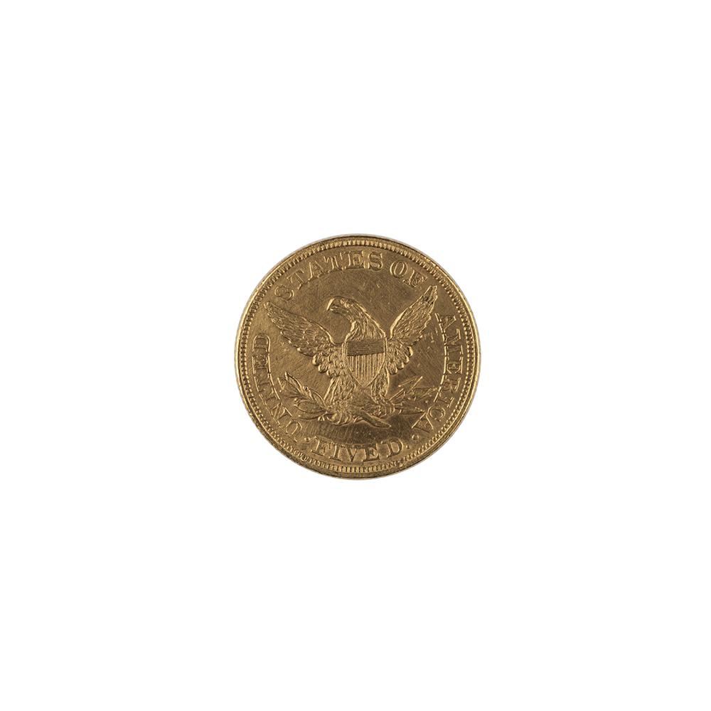 Image: 1861 Liberty Head Five-Dollar Coin