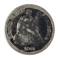 Image: 1861 Seated Liberty Half Dime