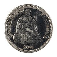 Image: 1861 Seated Liberty Half Dime