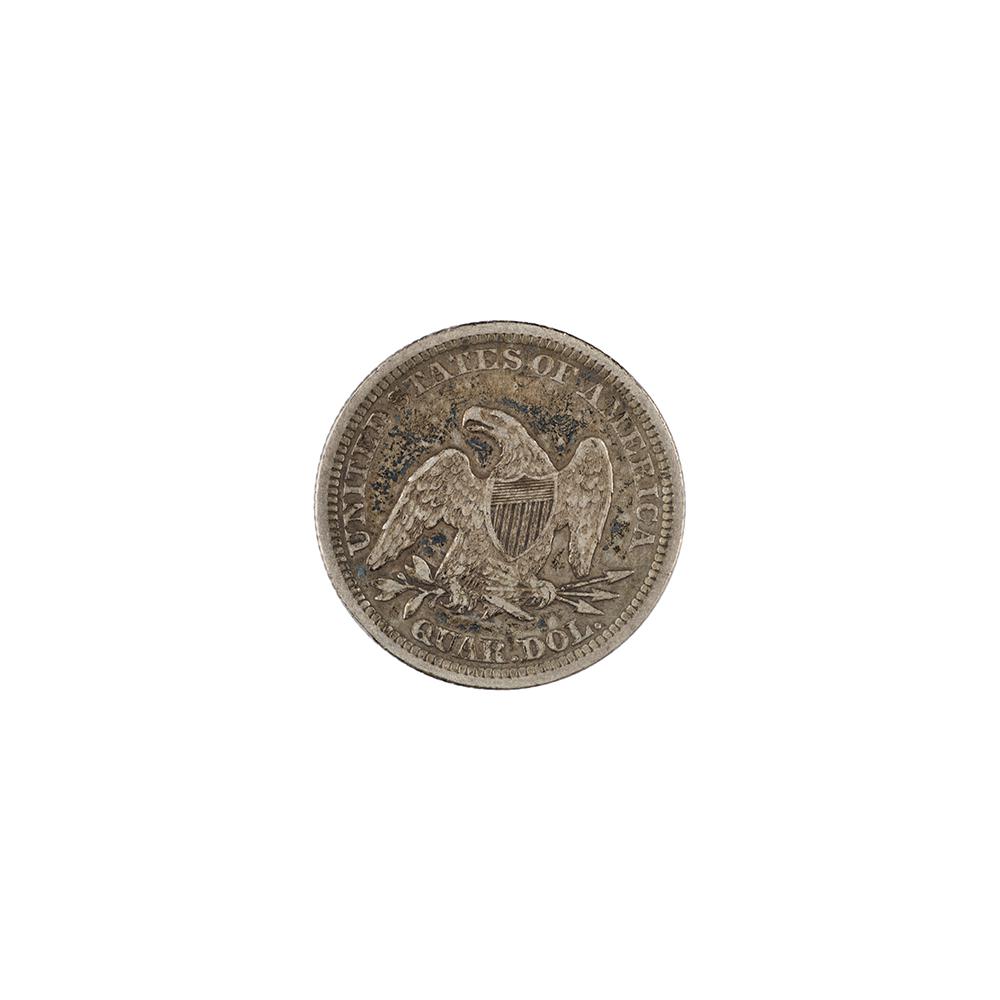 Image: 1861 Seated Liberty Quarter Dollar Coin