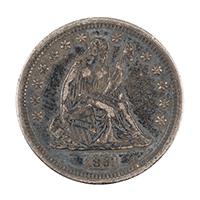 Image: 1861 Seated Liberty Quarter Dollar Coin