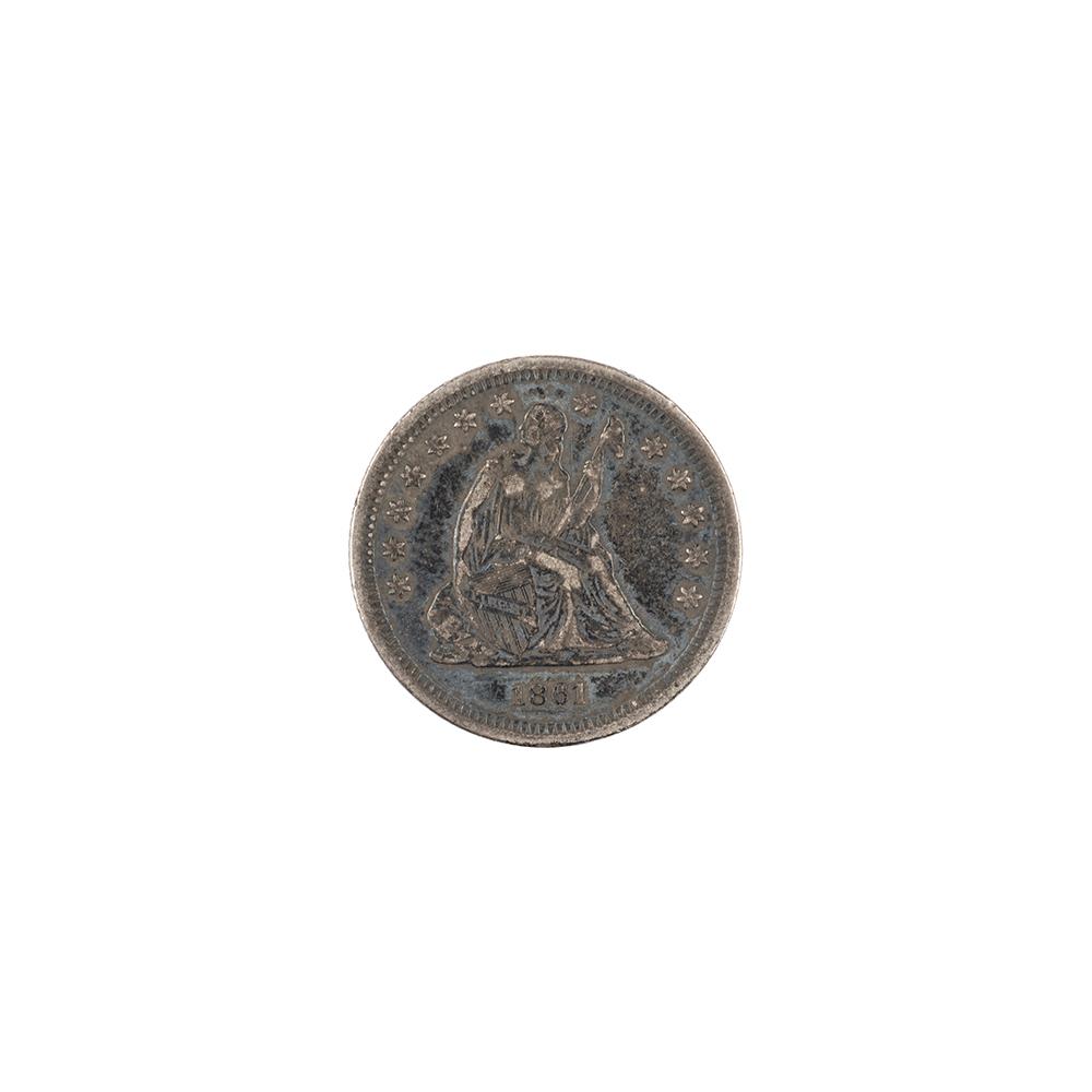 Image: 1861 Seated Liberty Quarter Dollar Coin