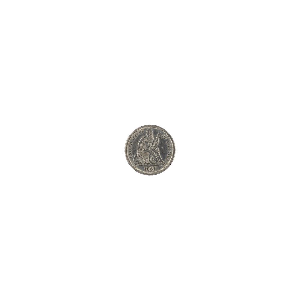 Image: 1861 Seated Liberty Dime