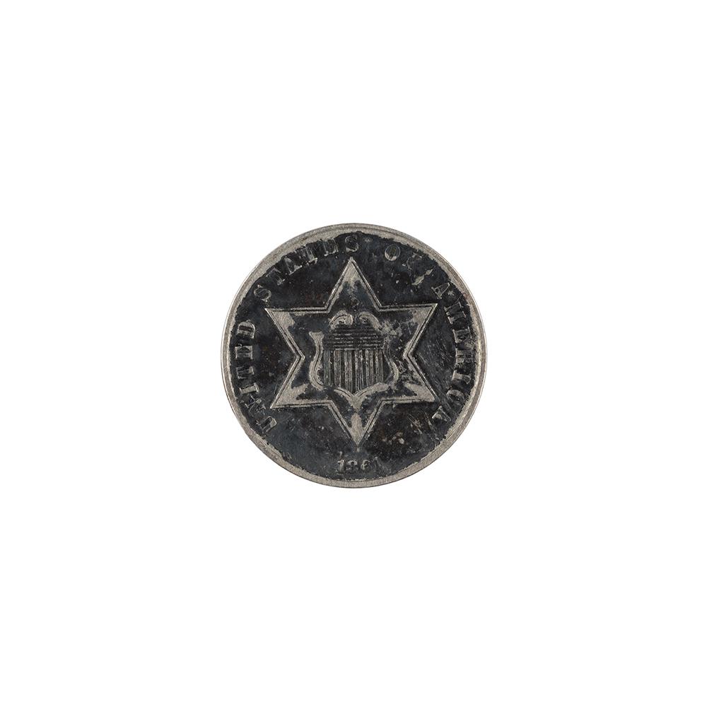 Image: 1861 Star Three-Cent Coin