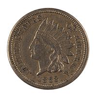 Image: 1863 Indian Princess One-cent coin