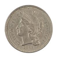 Image: 1865 Nickel Three-cent coin