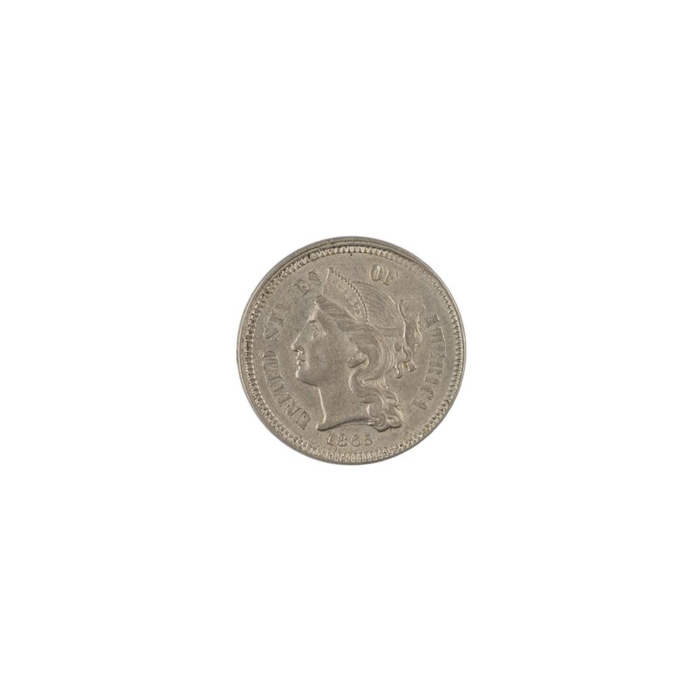 Image: 1865 Nickel Three-cent coin