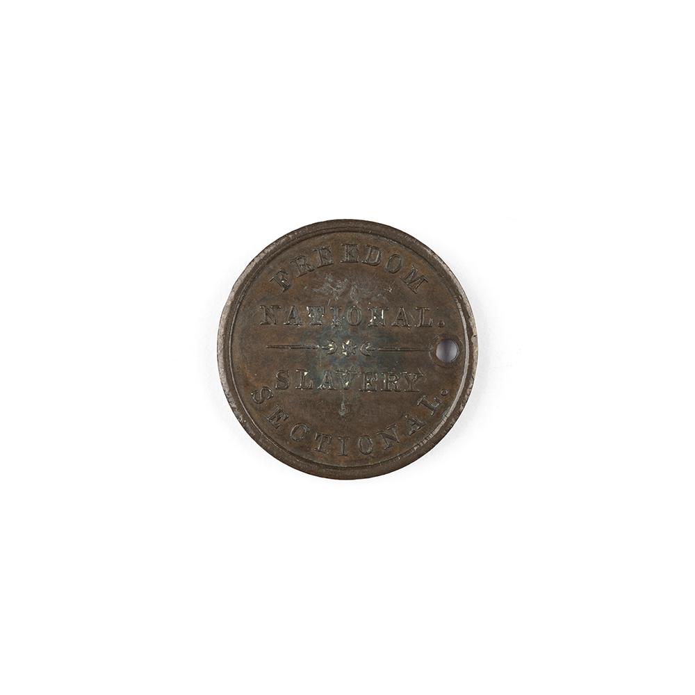 Image: 1860 Freedom National, Slavery Sectional campaign medal