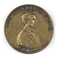 Image: Hon. Abraham Lincoln 1860 campaign medal