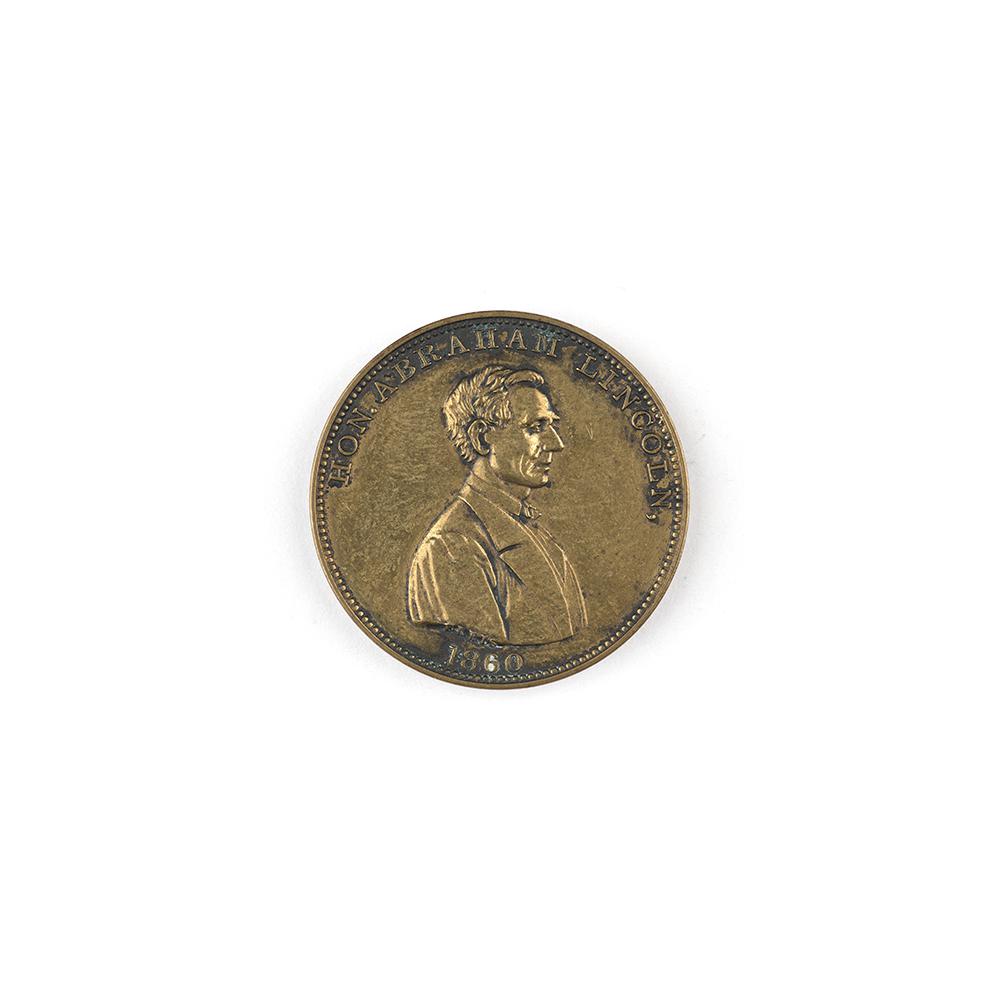 Image: Hon. Abraham Lincoln 1860 campaign medal