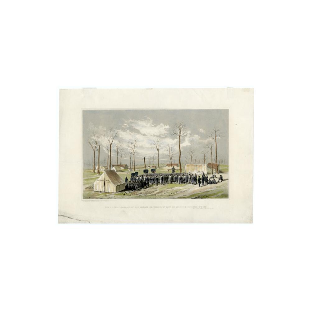 Image: Rev. L. F. Drake, Chaplain 31st Ohio Volunteers, Preaching at Camp- Dick Robinson, KY. , November 10th, 1861