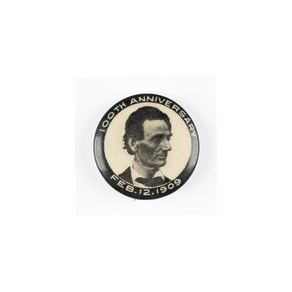 Image: 22 mm Lincoln 100th Anniversary celluloid pinback button