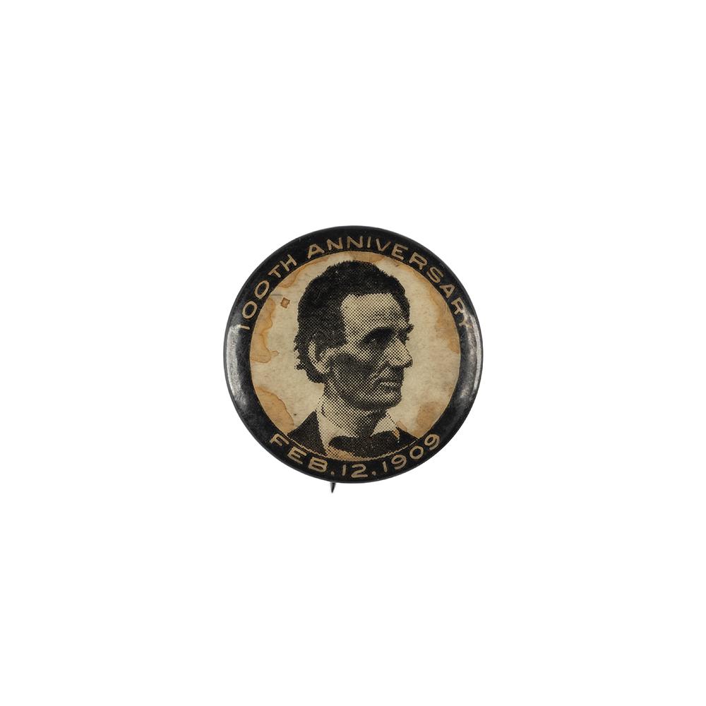 Image: 22 mm Lincoln 100th Anniversary celluloid pinback button