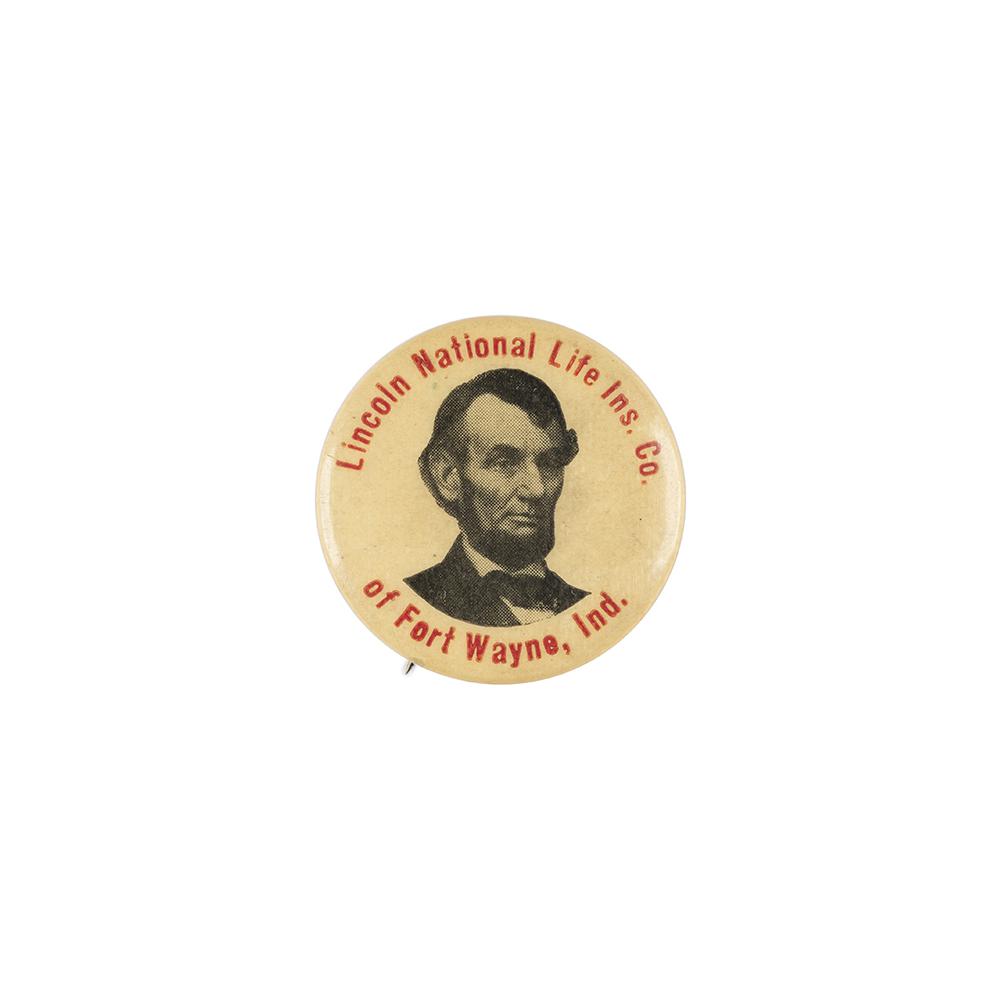 Image: 23 mm Lincoln National Life Insurance Co. celluloid pinback button